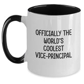 Funny Vice-principal Gifts from Friends for Birthday, Officially The World's Coolest Vice-principal Two Tone Coffee Mug, Four Color Options, 11oz Capacity - Main